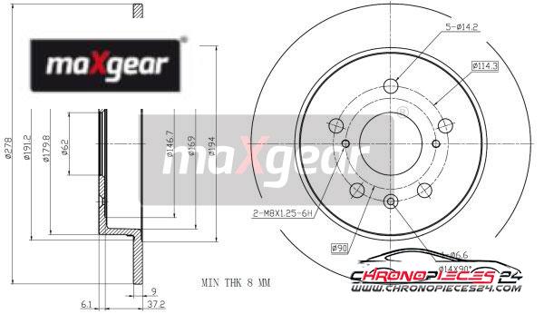 Achat de MAXGEAR 19-3350 Disque de frein pas chères