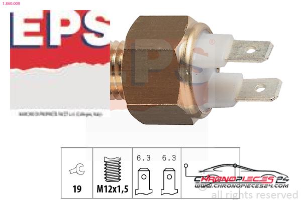 Achat de EPS 1.860.009 Contacteur, feu de recul pas chères