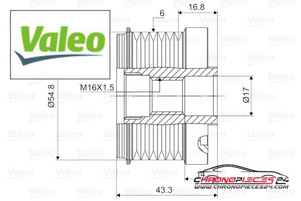 Achat de VALEO 588023 Poulie roue libre, alternateur pas chères