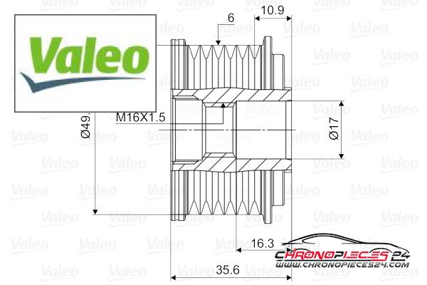 Achat de VALEO 588030 Poulie roue libre, alternateur pas chères