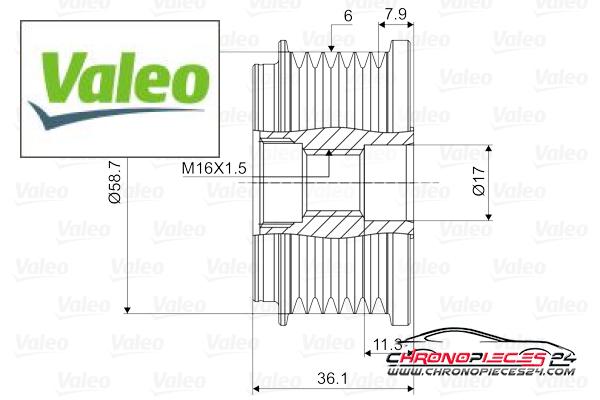 Achat de VALEO 588033 Poulie roue libre, alternateur pas chères