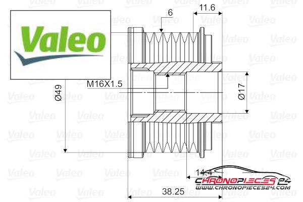 Achat de VALEO 588055 Poulie roue libre, alternateur pas chères