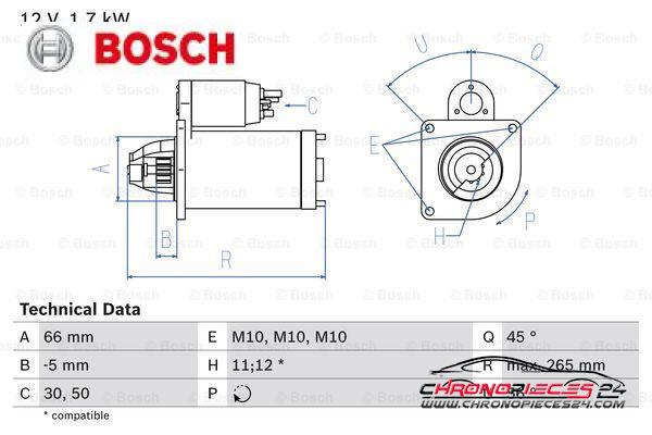 Achat de BOSCH 0 986 013 240 Démarreur pas chères