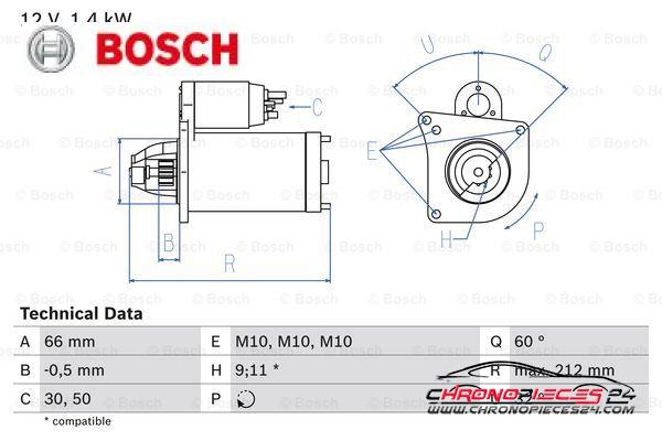 Achat de BOSCH 0 986 016 570 Démarreur pas chères