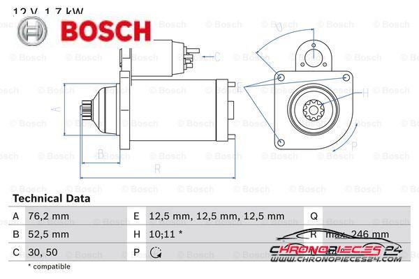 Achat de BOSCH 0 986 020 250 Démarreur pas chères