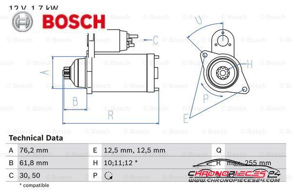 Achat de BOSCH 0 986 020 260 Démarreur pas chères