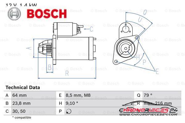 Achat de BOSCH 0 986 022 730 Démarreur pas chères