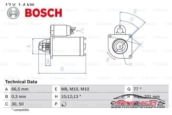 Achat de BOSCH 0 986 022 800 Démarreur pas chères