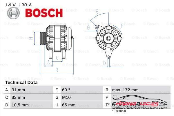 Achat de BOSCH 0 986 038 180 Alternateur pas chères