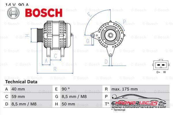 Achat de BOSCH 0 986 038 370 Alternateur pas chères