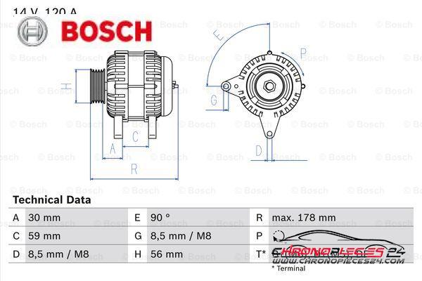 Achat de BOSCH 0 986 040 350 Alternateur pas chères