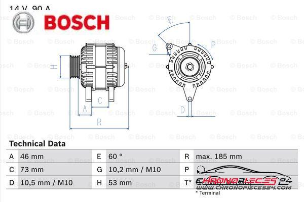 Achat de BOSCH 0 986 040 380 Alternateur pas chères