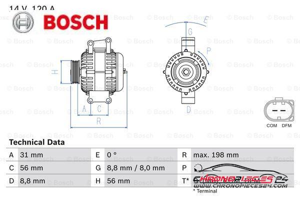 Achat de BOSCH 0 986 045 380 Alternateur pas chères