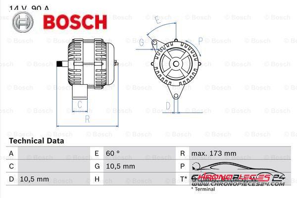 Achat de BOSCH 0 986 046 000 Alternateur pas chères