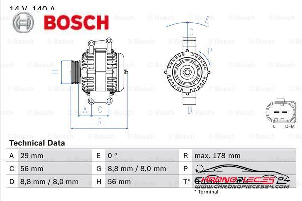 Achat de BOSCH 0 986 046 180 Alternateur pas chères