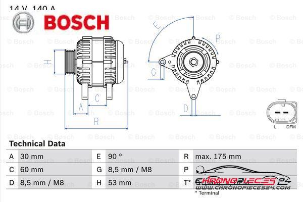 Achat de BOSCH 0 986 080 600 Alternateur pas chères