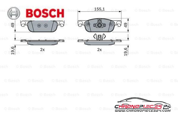 Achat de BOSCH 0 986 424 021 Kit de plaquettes de frein, frein à disque pas chères