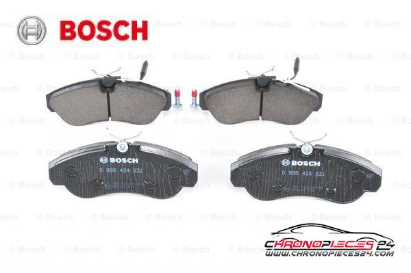 Achat de BOSCH 0 986 424 031 Kit de plaquettes de frein, frein à disque pas chères