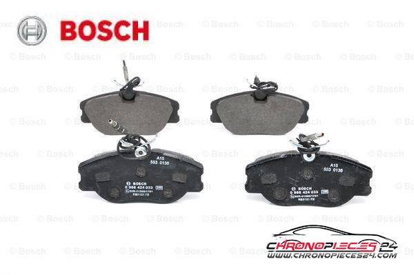 Achat de BOSCH 0 986 424 033 Kit de plaquettes de frein, frein à disque pas chères