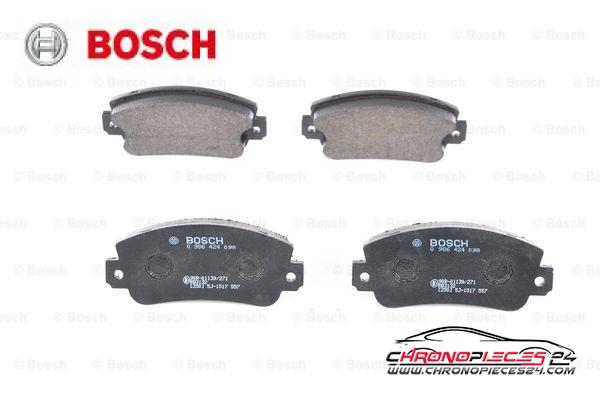 Achat de BOSCH 0 986 424 098 Kit de plaquettes de frein, frein à disque pas chères