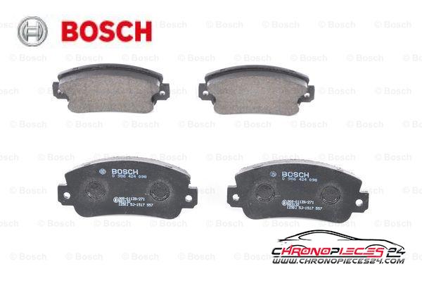 Achat de BOSCH 0 986 424 098 Kit de plaquettes de frein, frein à disque pas chères