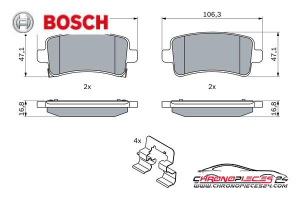 Achat de BOSCH 0 986 424 124 Kit de plaquettes de frein, frein à disque pas chères