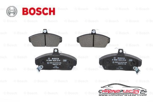 Achat de BOSCH 0 986 424 214 Kit de plaquettes de frein, frein à disque pas chères