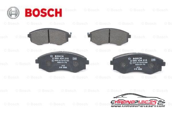 Achat de BOSCH 0 986 424 215 Kit de plaquettes de frein, frein à disque pas chères