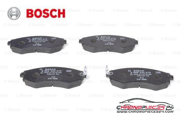 Achat de BOSCH 0 986 424 215 Kit de plaquettes de frein, frein à disque pas chères