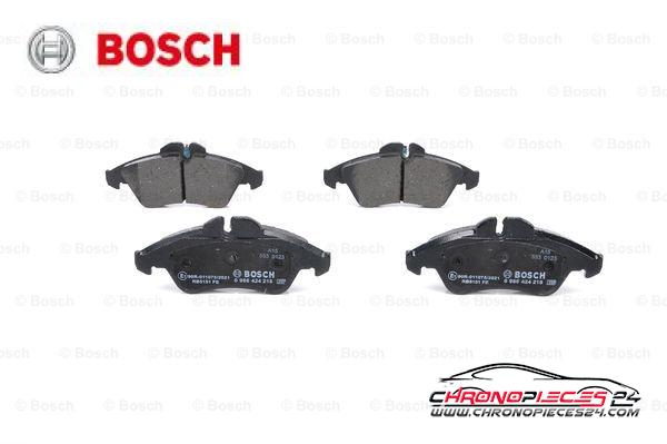 Achat de BOSCH 0 986 424 218 Kit de plaquettes de frein, frein à disque pas chères