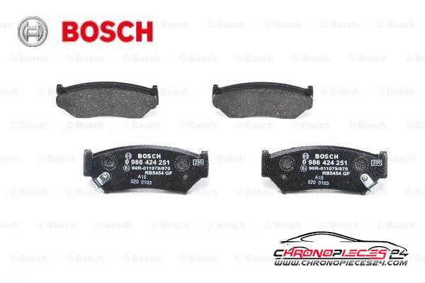 Achat de BOSCH 0 986 424 251 Kit de plaquettes de frein, frein à disque pas chères