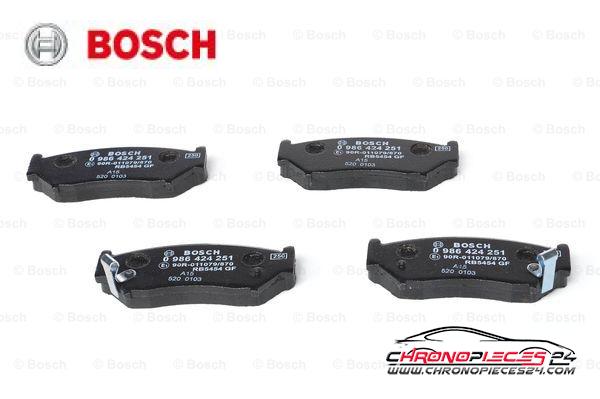 Achat de BOSCH 0 986 424 251 Kit de plaquettes de frein, frein à disque pas chères