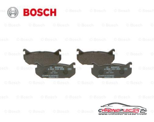 Achat de BOSCH 0 986 424 266 Kit de plaquettes de frein, frein à disque pas chères