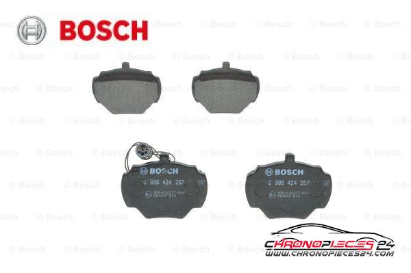 Achat de BOSCH 0 986 424 267 Kit de plaquettes de frein, frein à disque pas chères