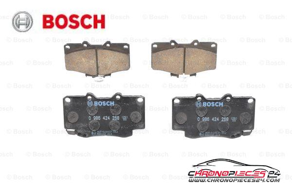 Achat de BOSCH 0 986 424 268 Kit de plaquettes de frein, frein à disque pas chères