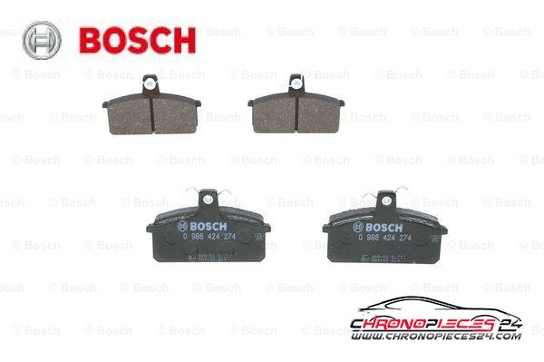 Achat de BOSCH 0 986 424 274 Kit de plaquettes de frein, frein à disque pas chères