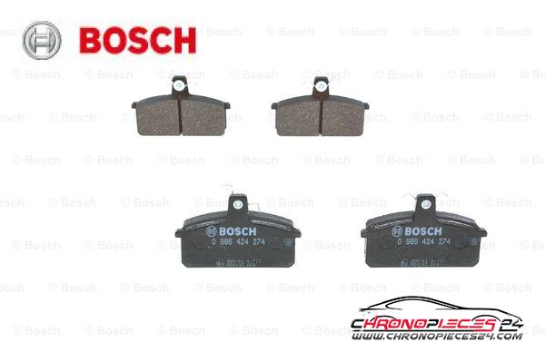 Achat de BOSCH 0 986 424 274 Kit de plaquettes de frein, frein à disque pas chères