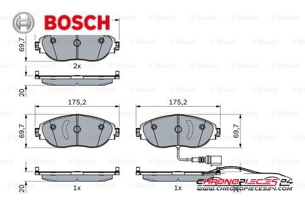 Achat de BOSCH 0 986 424 285 Kit de plaquettes de frein, frein à disque pas chères