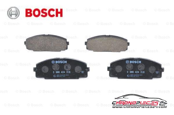 Achat de BOSCH 0 986 424 319 Kit de plaquettes de frein, frein à disque pas chères