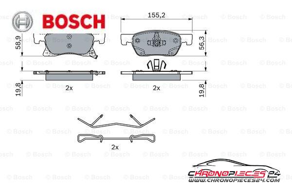 Achat de BOSCH 0 986 424 332 Kit de plaquettes de frein, frein à disque pas chères