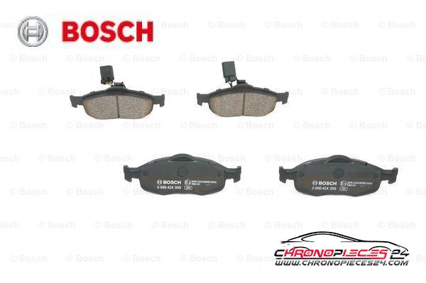 Achat de BOSCH 0 986 424 359 Kit de plaquettes de frein, frein à disque pas chères