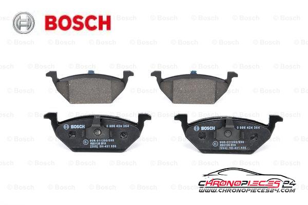 Achat de BOSCH 0 986 424 364 Kit de plaquettes de frein, frein à disque pas chères