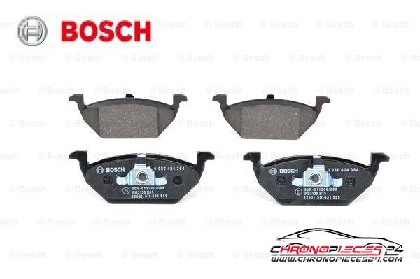 Achat de BOSCH 0 986 424 364 Kit de plaquettes de frein, frein à disque pas chères