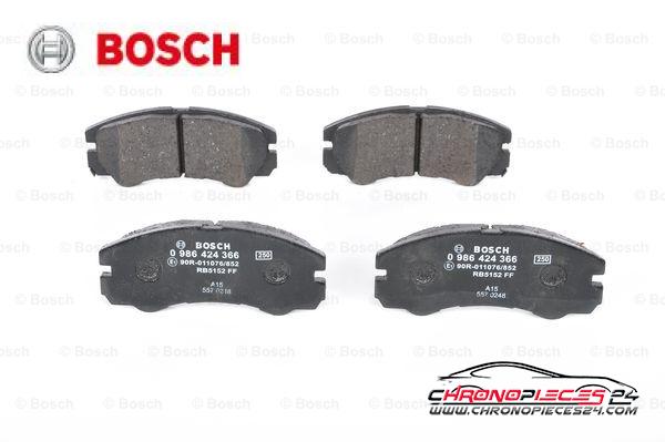 Achat de BOSCH 0 986 424 366 Kit de plaquettes de frein, frein à disque pas chères