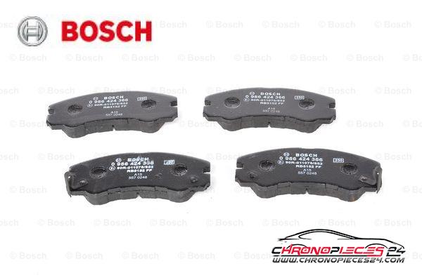 Achat de BOSCH 0 986 424 366 Kit de plaquettes de frein, frein à disque pas chères