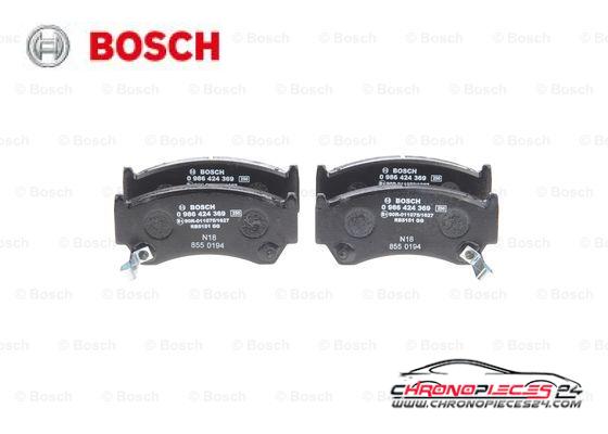 Achat de BOSCH 0 986 424 369 Kit de plaquettes de frein, frein à disque pas chères