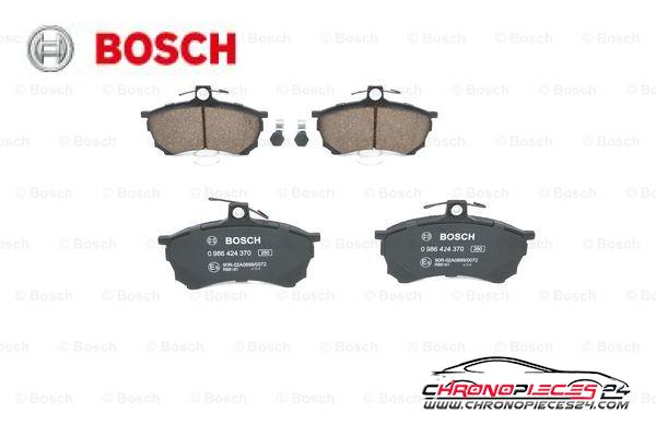 Achat de BOSCH 0 986 424 370 Kit de plaquettes de frein, frein à disque pas chères