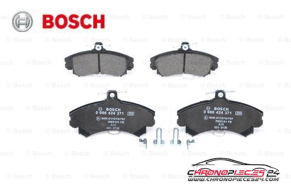 Achat de BOSCH 0 986 424 371 Kit de plaquettes de frein, frein à disque pas chères