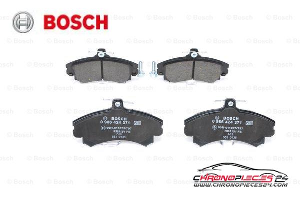 Achat de BOSCH 0 986 424 371 Kit de plaquettes de frein, frein à disque pas chères