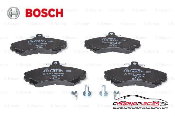 Achat de BOSCH 0 986 424 371 Kit de plaquettes de frein, frein à disque pas chères